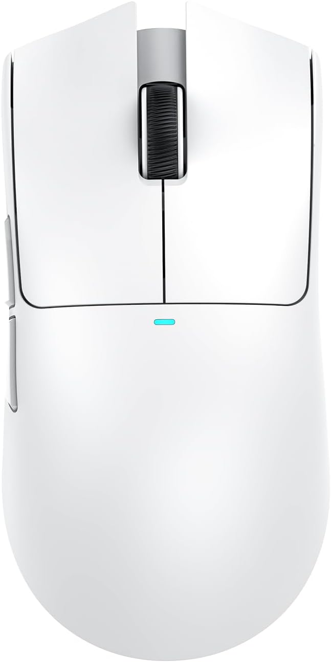 ATTACK SHARK X11 Mouse sem fio leve, 62g, RGB, conexão tri-modo (2.4G/USB-C/BT), 22K DPI, sensor PAW3311, 5 botões programáveis, base de carregamento RGB, compatível com PC/Mac-Branco