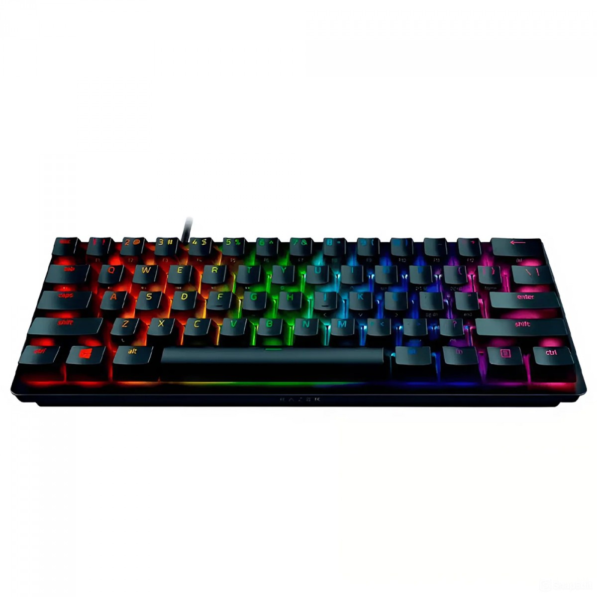 Teclado Óptico Gamer Razer Huntsman Mini, RGB, USB, Switch Purple, ANSI, 60%, Preto, RZ0303390500