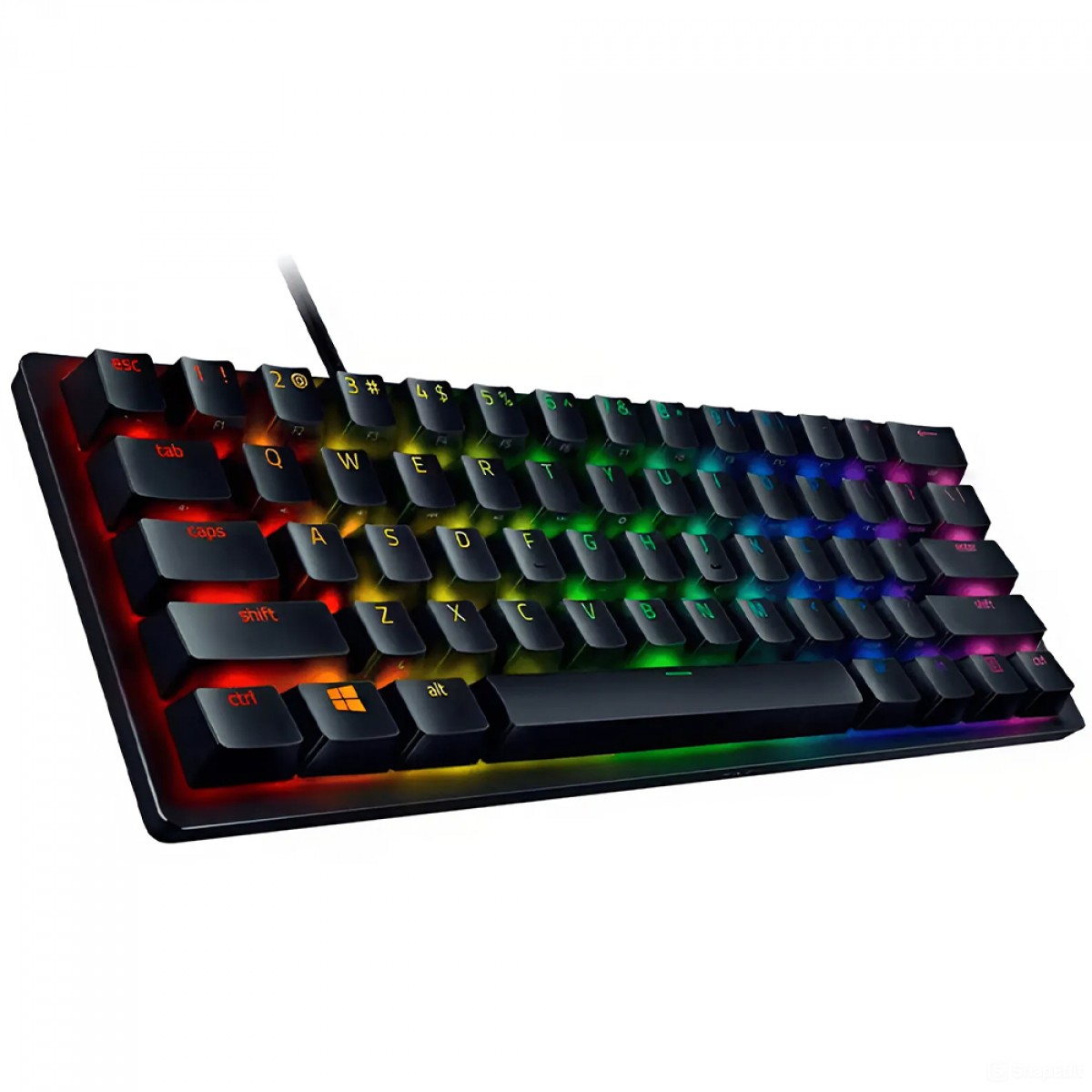 Teclado Óptico Gamer Razer Huntsman Mini, RGB, USB, Switch Purple, ANSI, 60%, Preto, RZ0303390500
